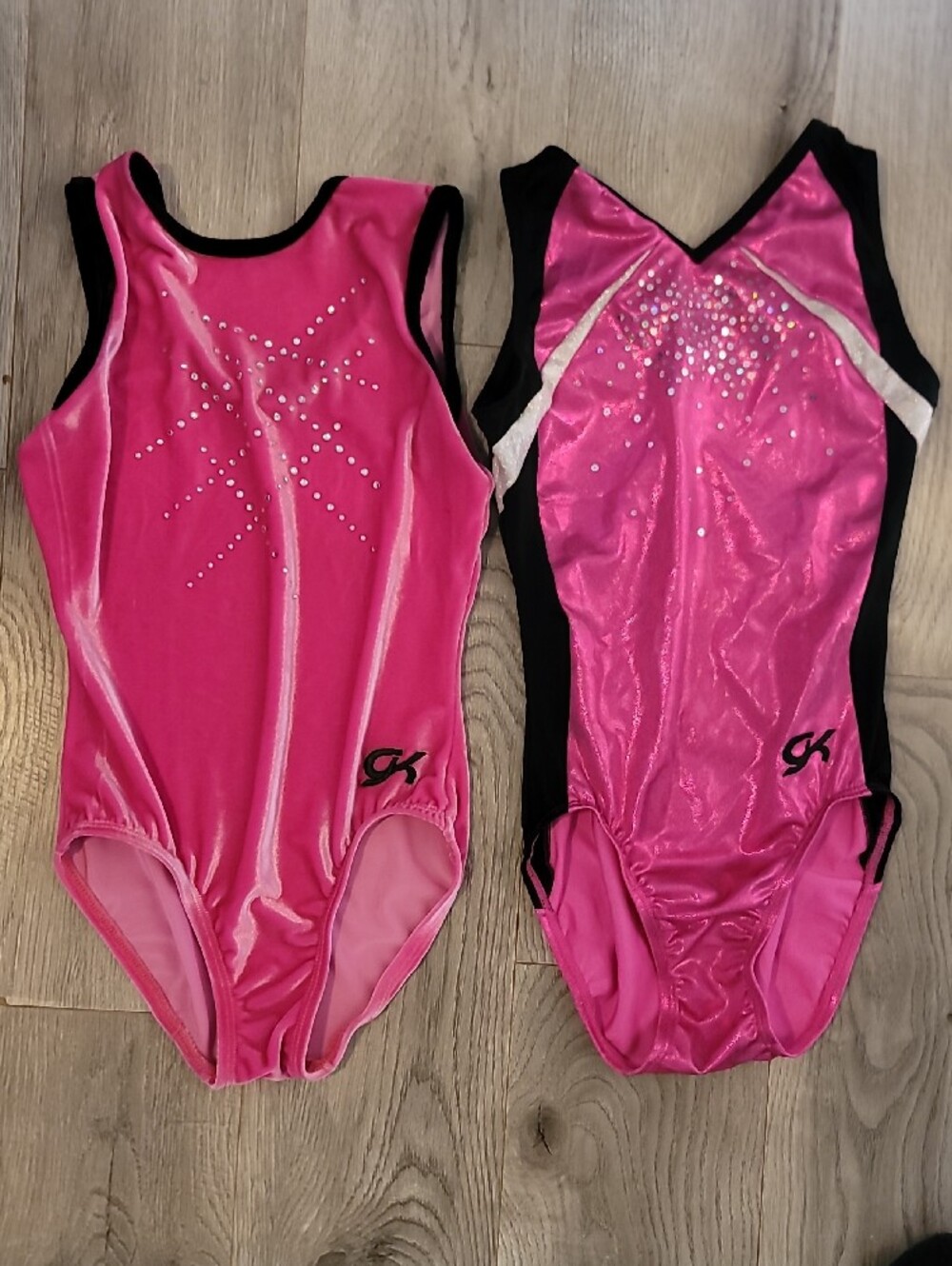 GK Elite Lot Of 2 Pink Sparkle Gymnastics Leotards AXS EUC - Picture 4 of 6